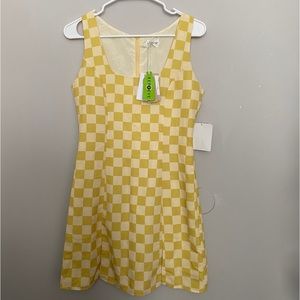 ASOS yellow checkerboard dress